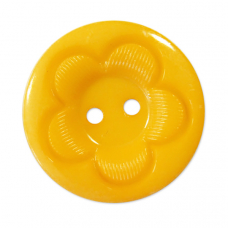 Пуговица детская на два прокола кругл Цветок 15 мм цвет желтый упаковка 50 шт