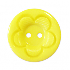 Пуговица детская на два прокола кругл Цветок 15 мм цвет св-желтый упаковка 50 шт