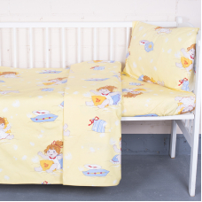 Постельное белье в детскую кроватку из бязи ГОСТ 92611 с простыней на резинке