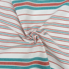 Ткань на отрез полулен полотенечный 50 см 3х88/33 Полоса цвет красный и зеленый