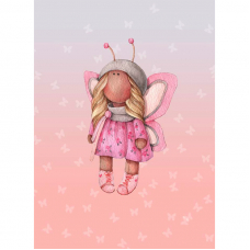 Ткань на отрез перкаль детский 112/150 см 05 Миланья с крыльями цвет розовый
