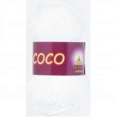 Coco 3851 100% мерсеризованный хлопок 50гр 240м (Индия) цвет белый