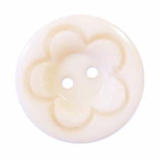 Пуговица детская на два прокола кругл Цветок 18 мм цвет бежевый упаковка 24 шт