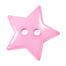 Пуговица детская на два прокола Звездочка 19 мм цвет розовый упаковка 24 шт