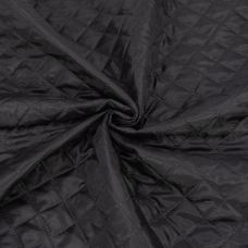Мерный лоскут ткань стёганая таффета 190Т на синтепоне 100 гр. цвет черный 0,95 м