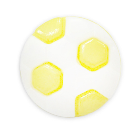 Пуговица детская сборная Мяч 13 мм цвет св-желтый упаковка 24 шт