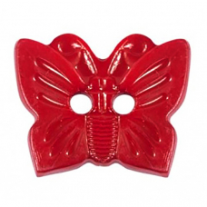 Пуговица детская на два прокола Бабочка 18 мм цвет красный упаковка 24 шт