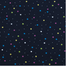 Мерный лоскут интерлок Звезды разноцветные R146