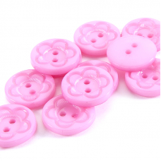 Пуговица детская на два прокола кругл Цветок 18 мм цвет св-розовый упаковка 28 шт