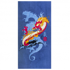 Полотенце махровое Sunvim 11-38 Дракон 70/140 см цвет синий/огненный дракон