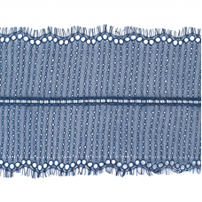 Кружево реснички 20см XJ026-1 синий упаковка 3м