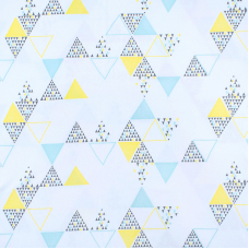 Мерный лоскут интерлок пенье Большие треугольники голубой 5708-17 123/98х2 см