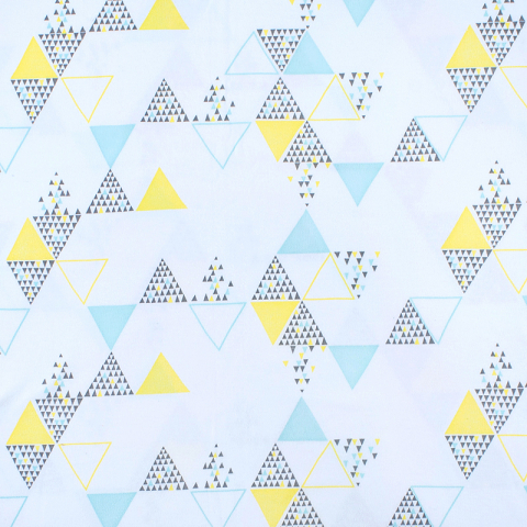 Мерный лоскут интерлок пенье Большие треугольники голубой 5708-17 123/98х2 см
