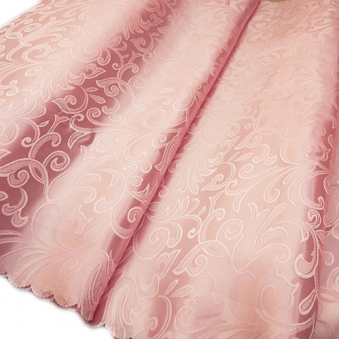 Портьерная ткань 150 см 25 цвет розовый вензель
